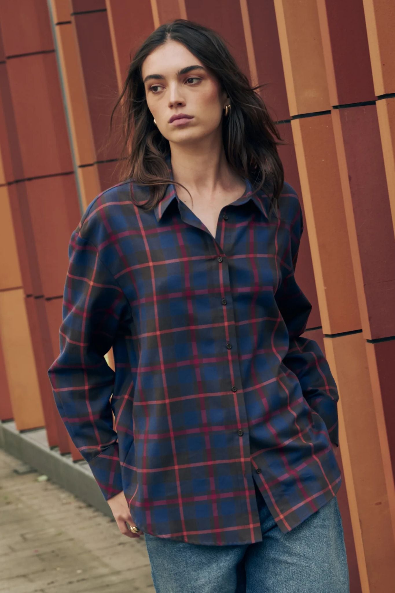 Koszula w kratę Astrid dark blue