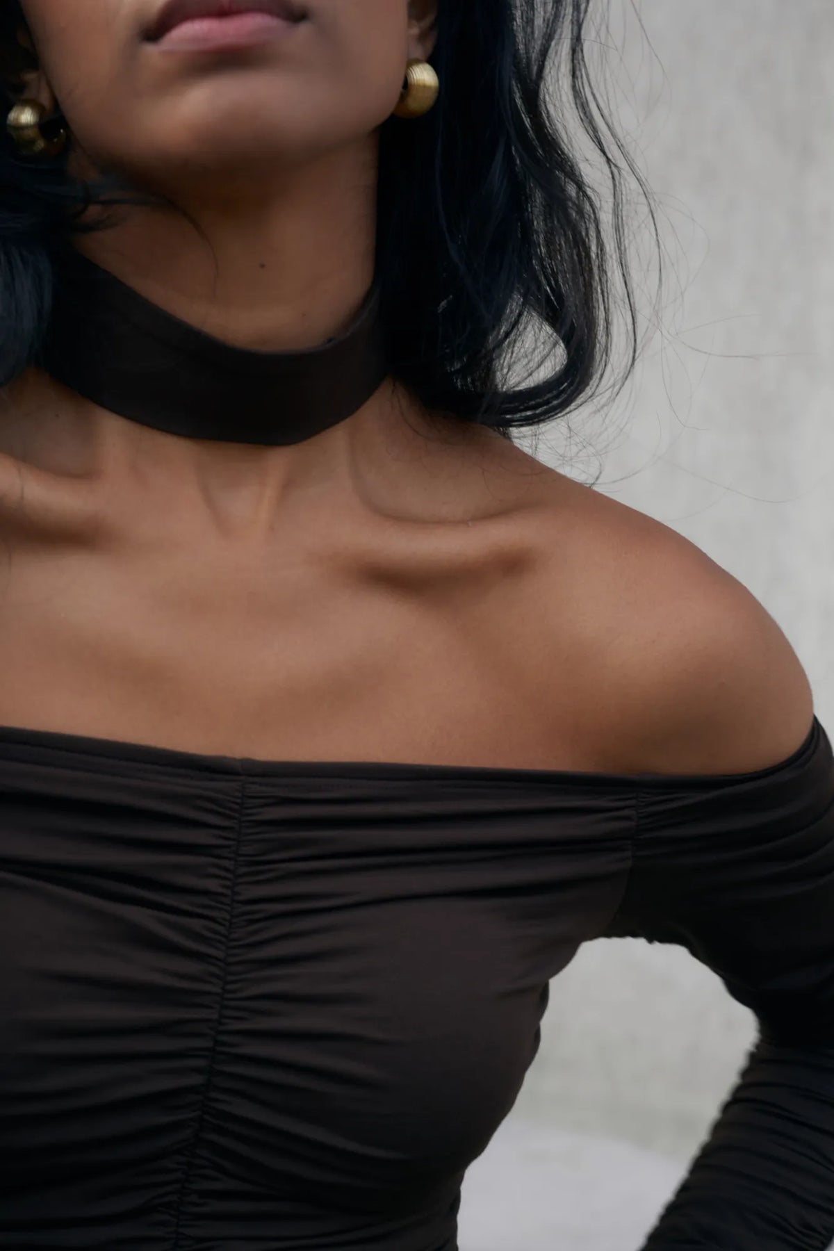Lexi brown off-shoulder top