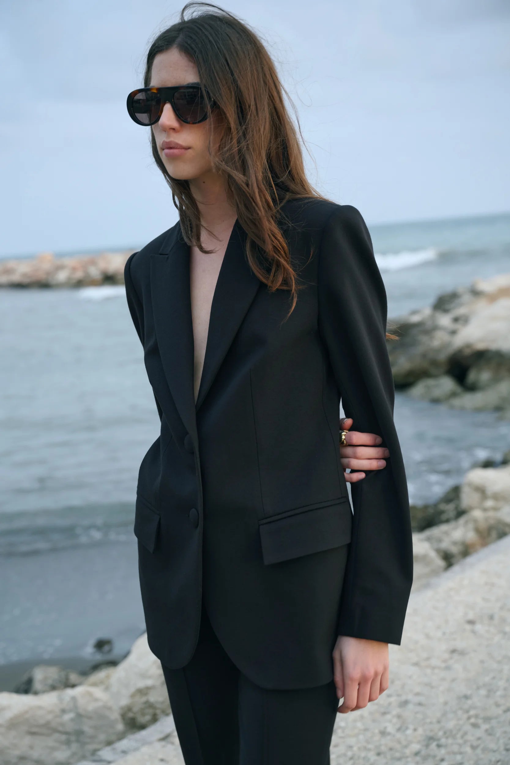 Dzianinowy garnitur Manon black