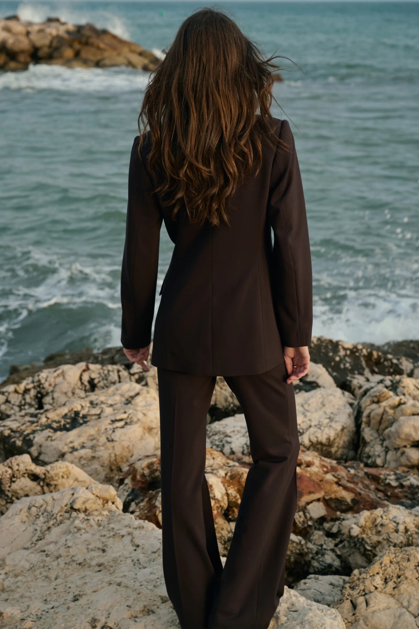 Dzianinowy garnitur Manon brown