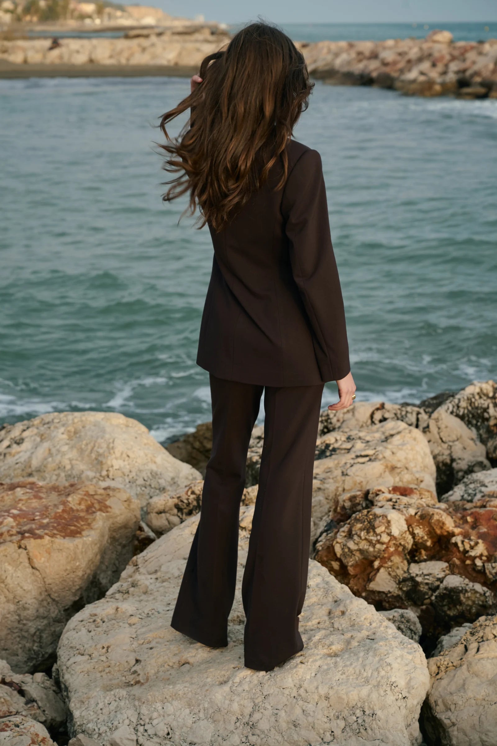 Dzianinowy garnitur Manon brown