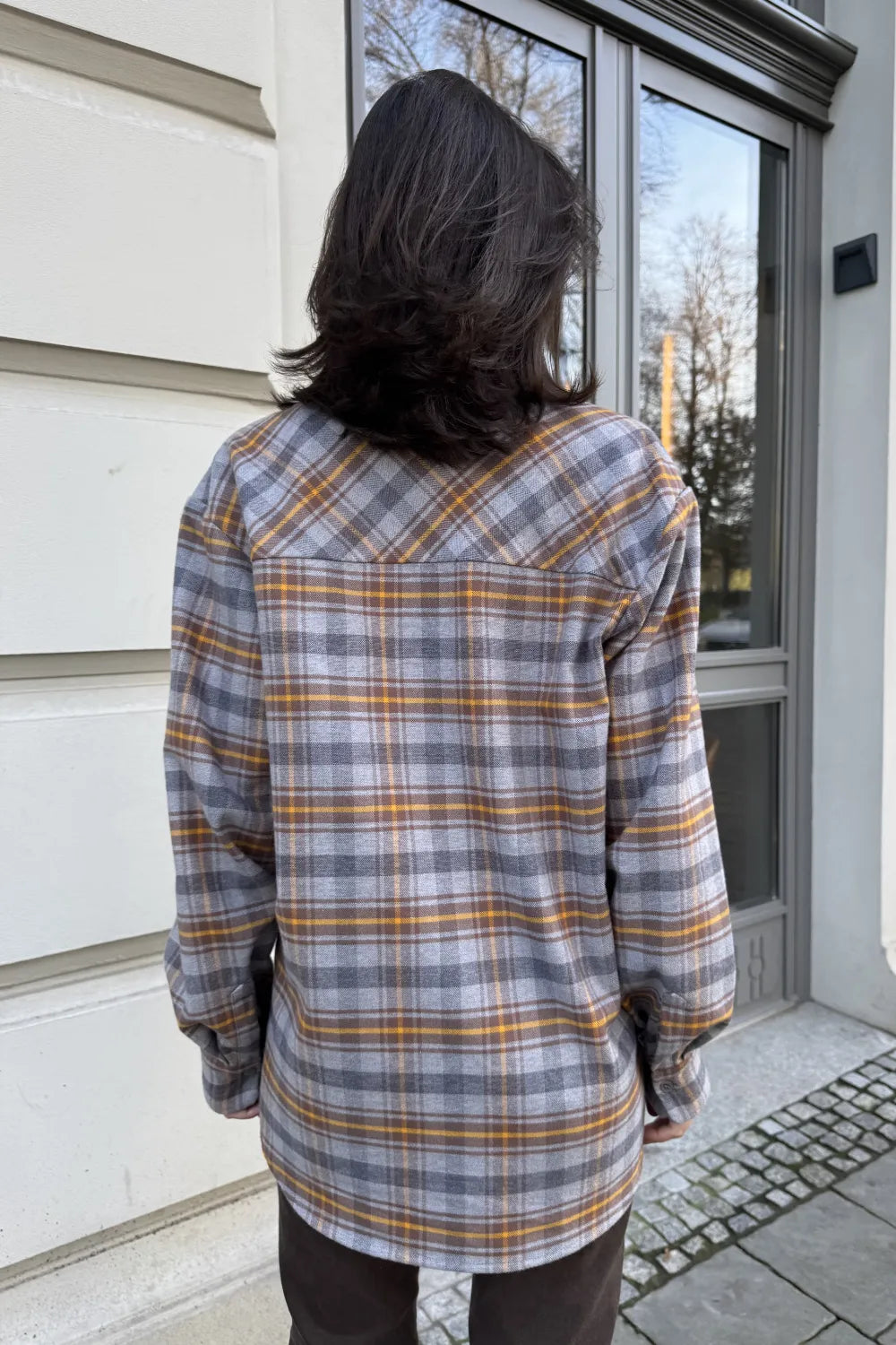 Penelope grey checkered shirt