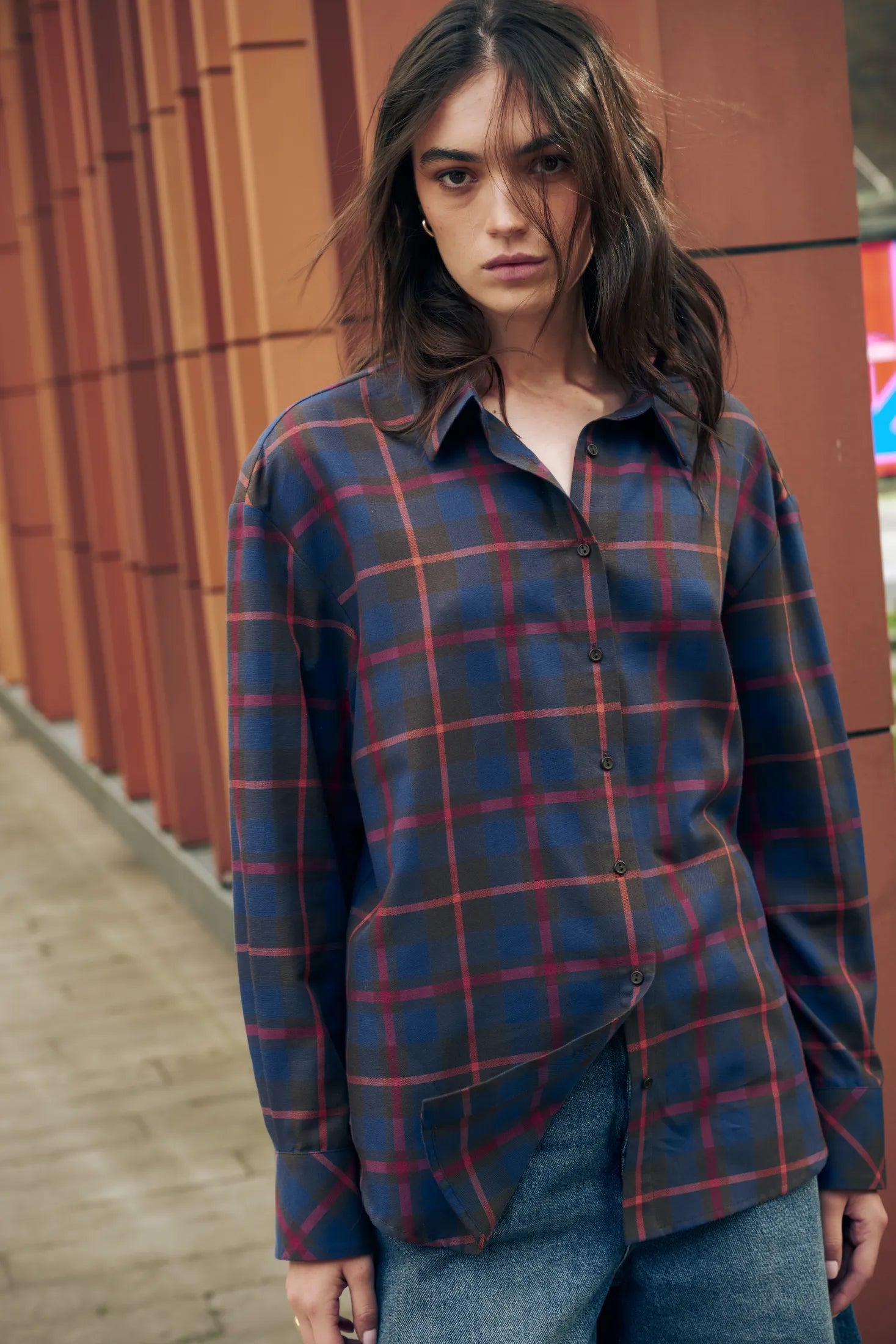 Koszula w kratę Astrid dark blue