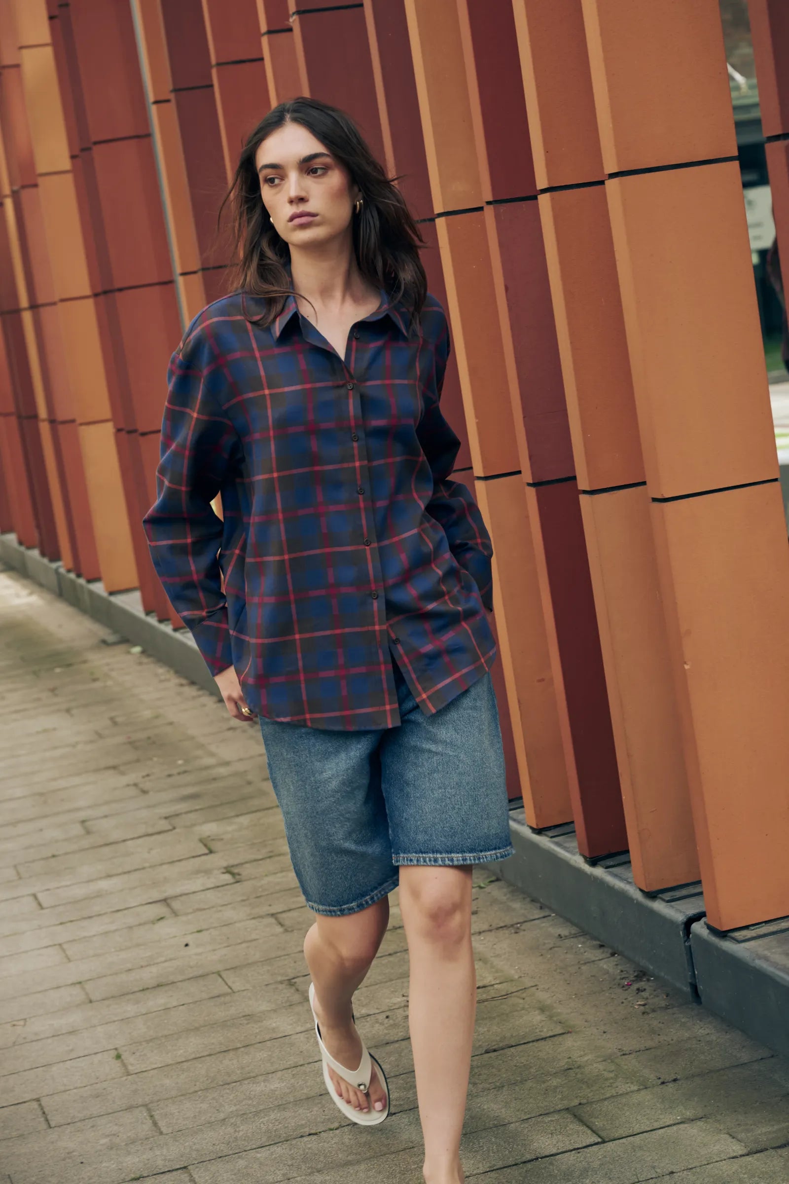 Koszula w kratę Astrid dark blue