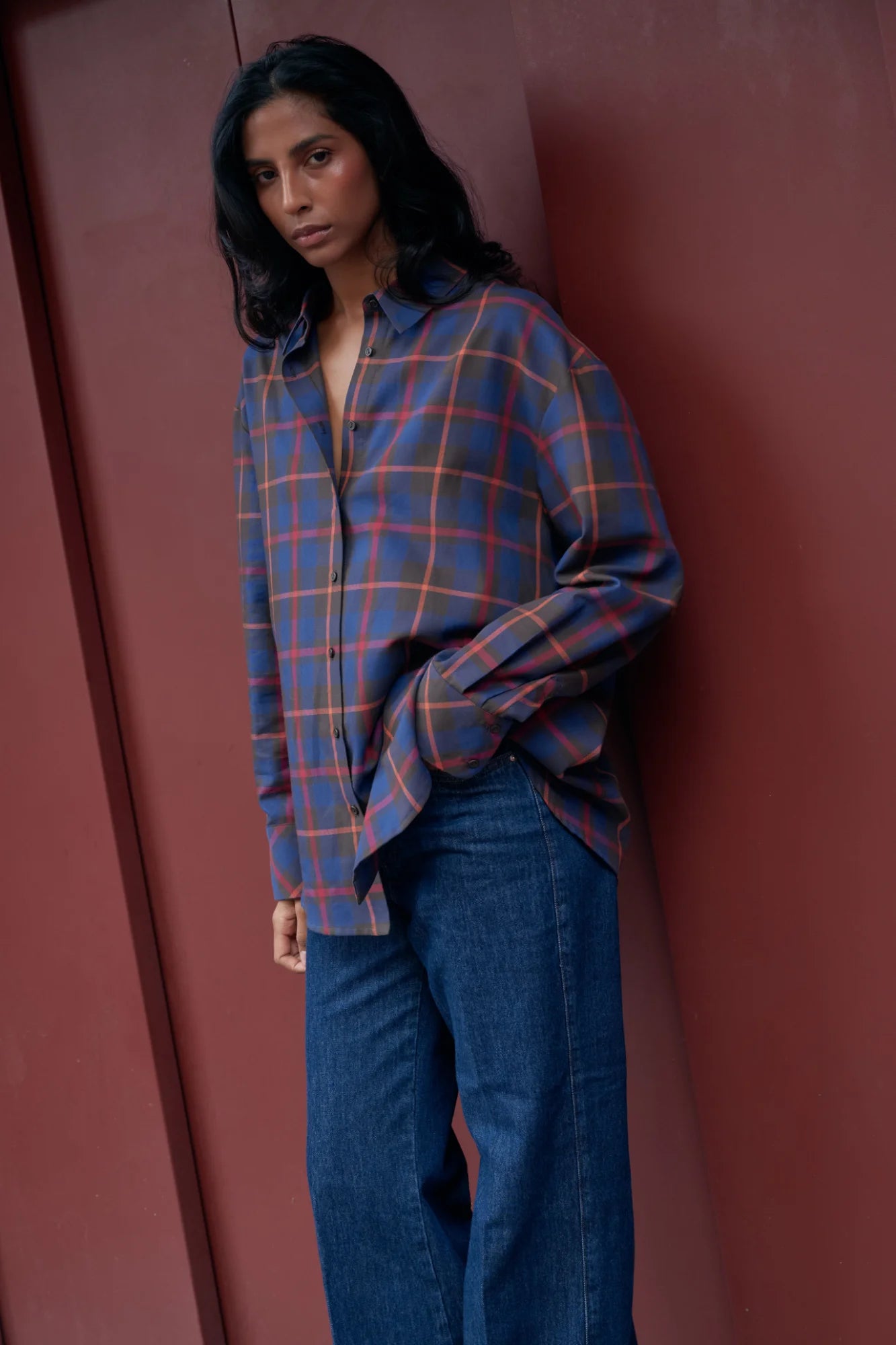 Koszula w kratę Astrid dark blue