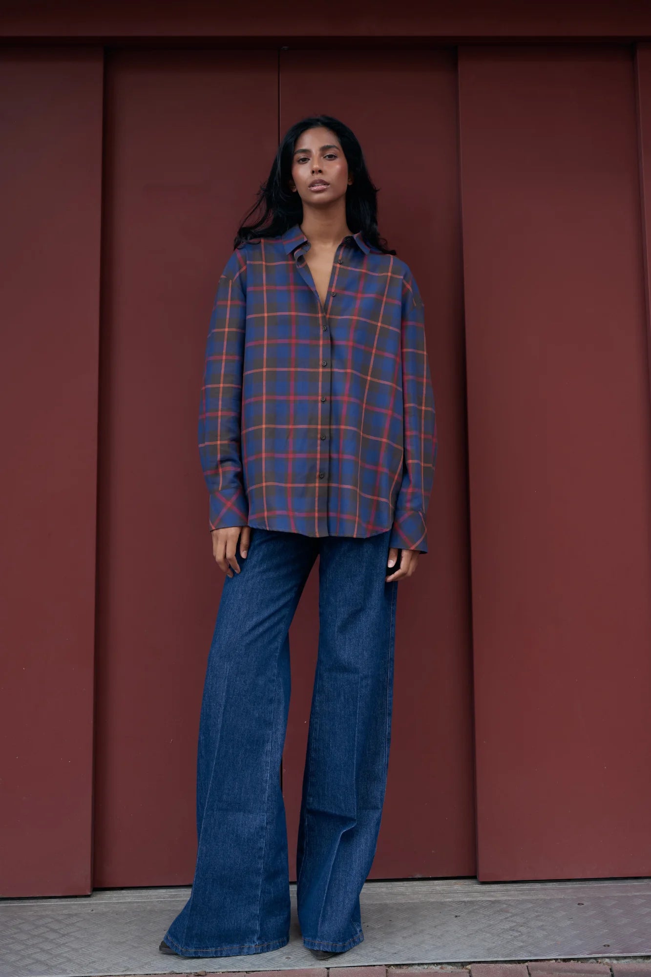 Koszula w kratę Astrid dark blue