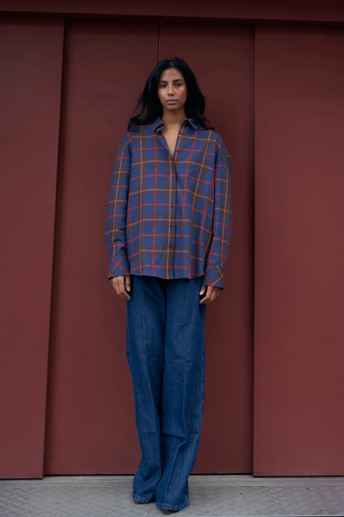 Koszula w kratę Astrid dark blue