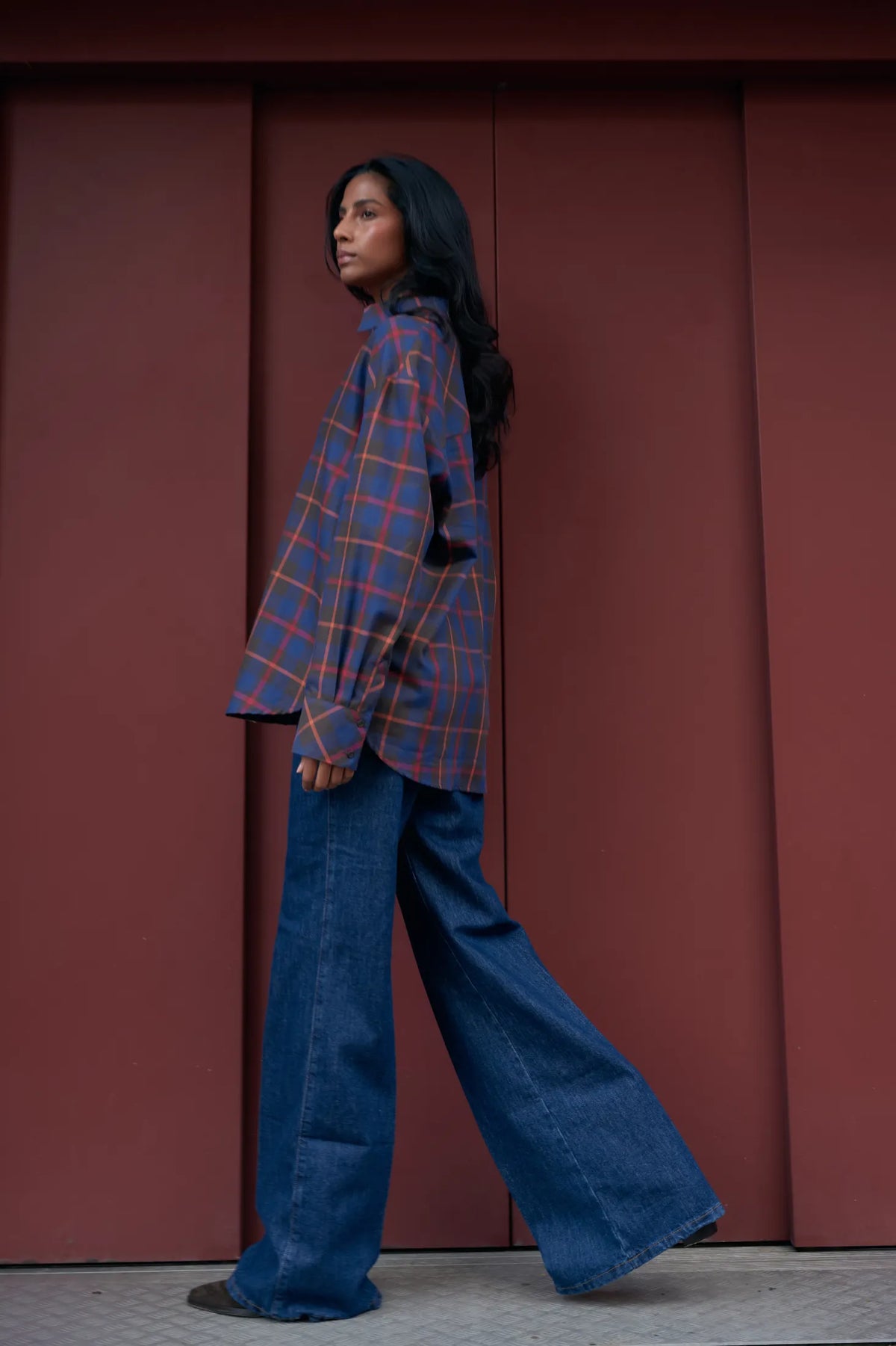 Koszula w kratę Astrid dark blue