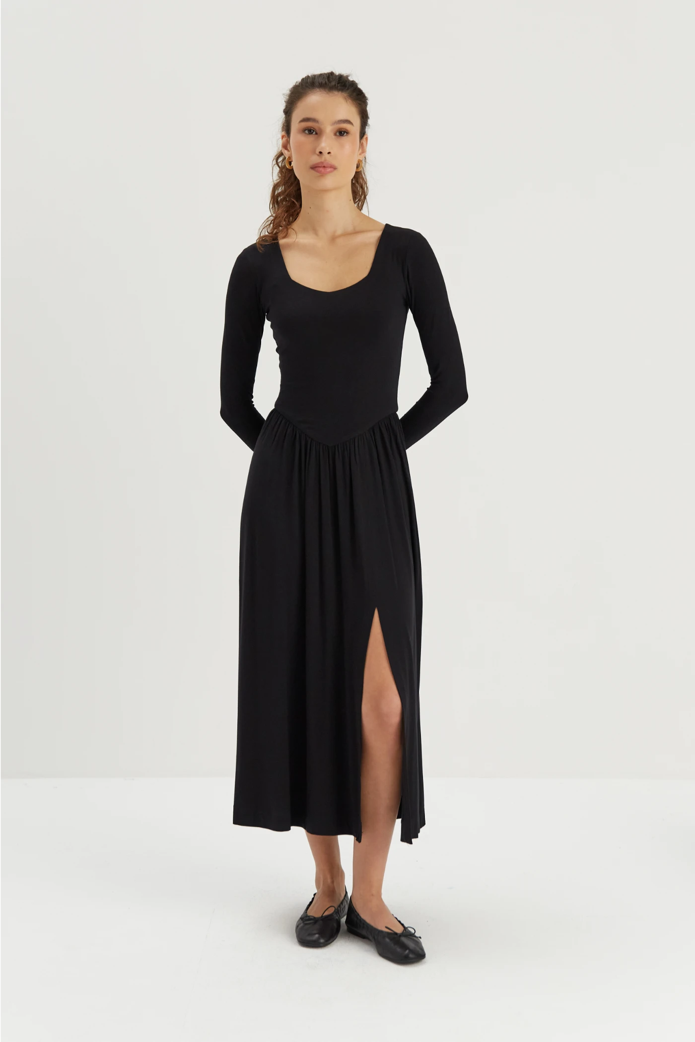 Sophia black knit dress