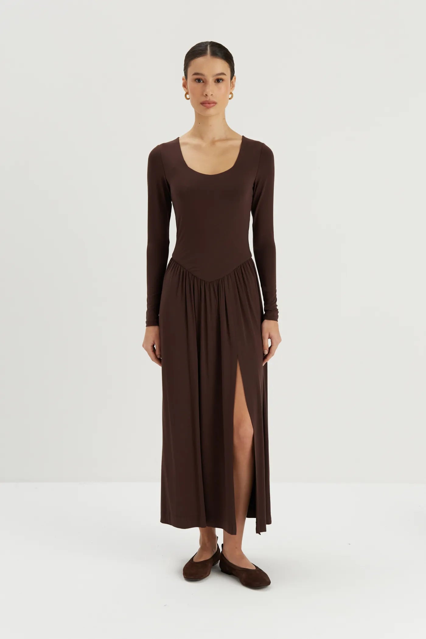 Sophia brown knit dress