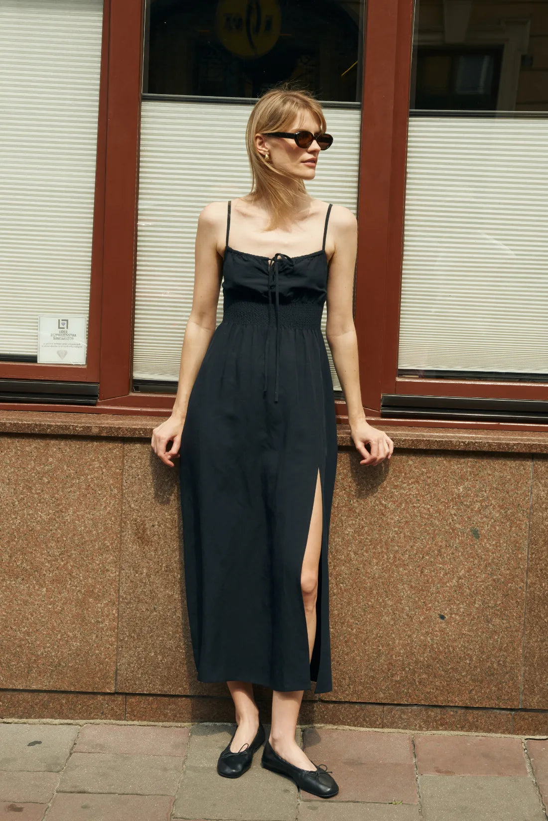 Isabel black strappy dress
