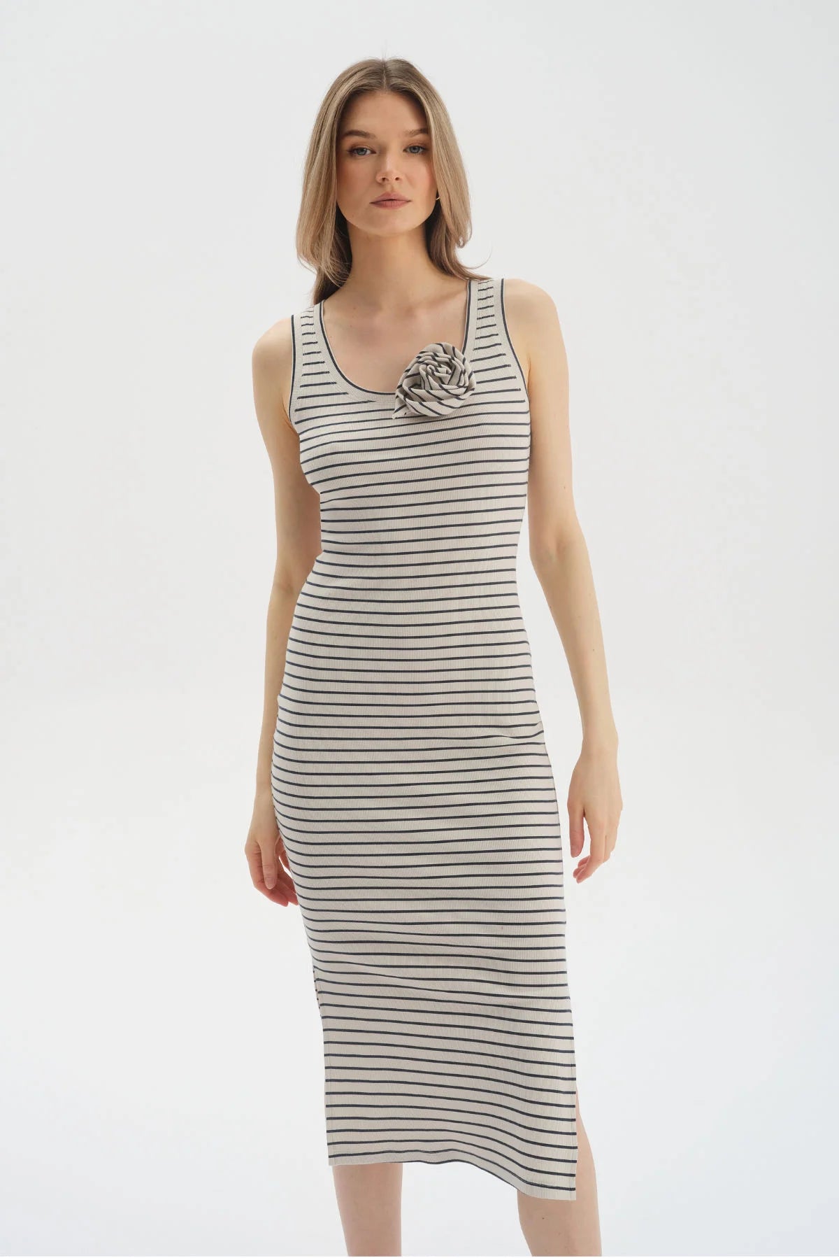 Veja dress with small stripes