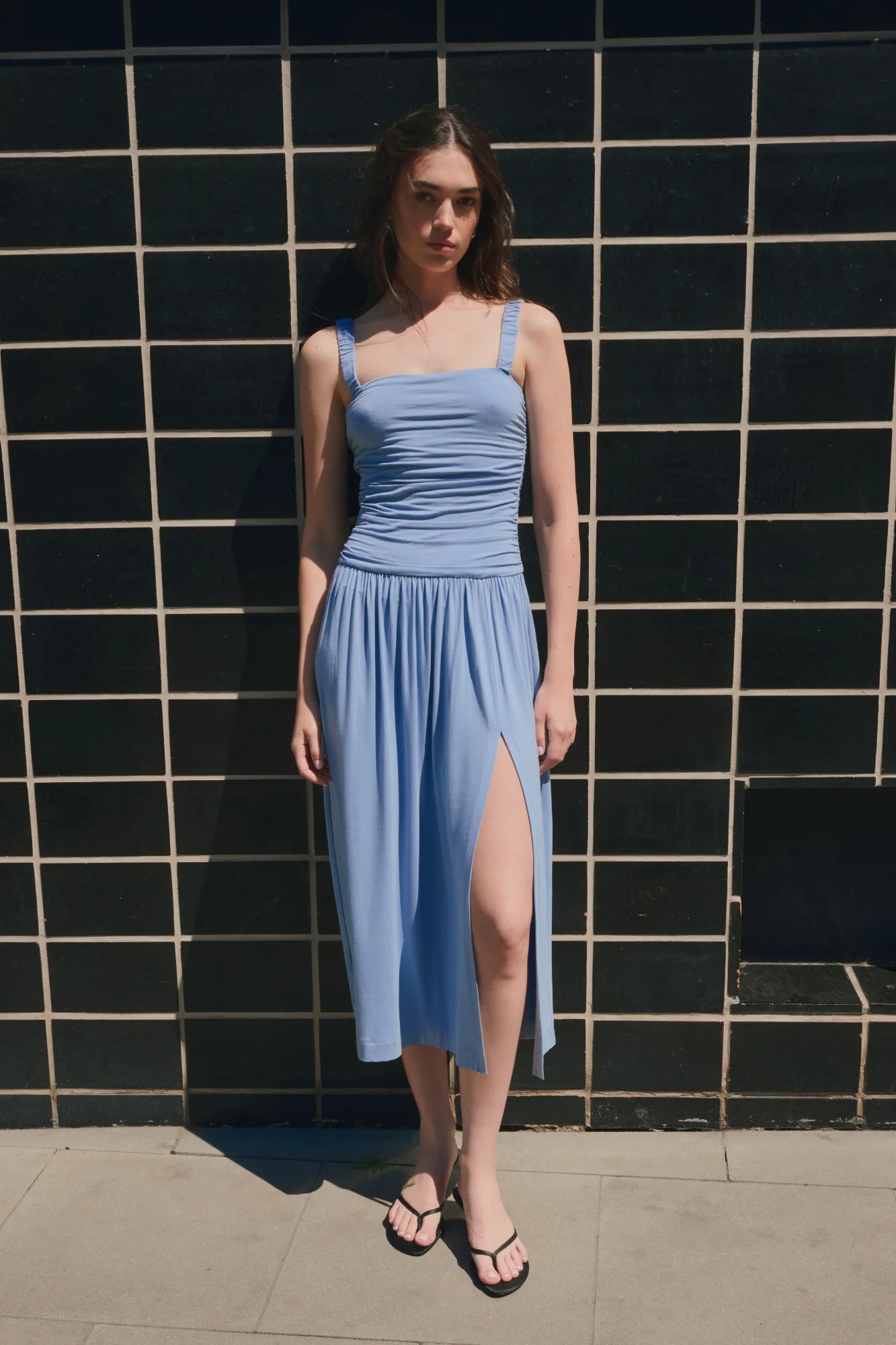 Elena Blue Knit Dress