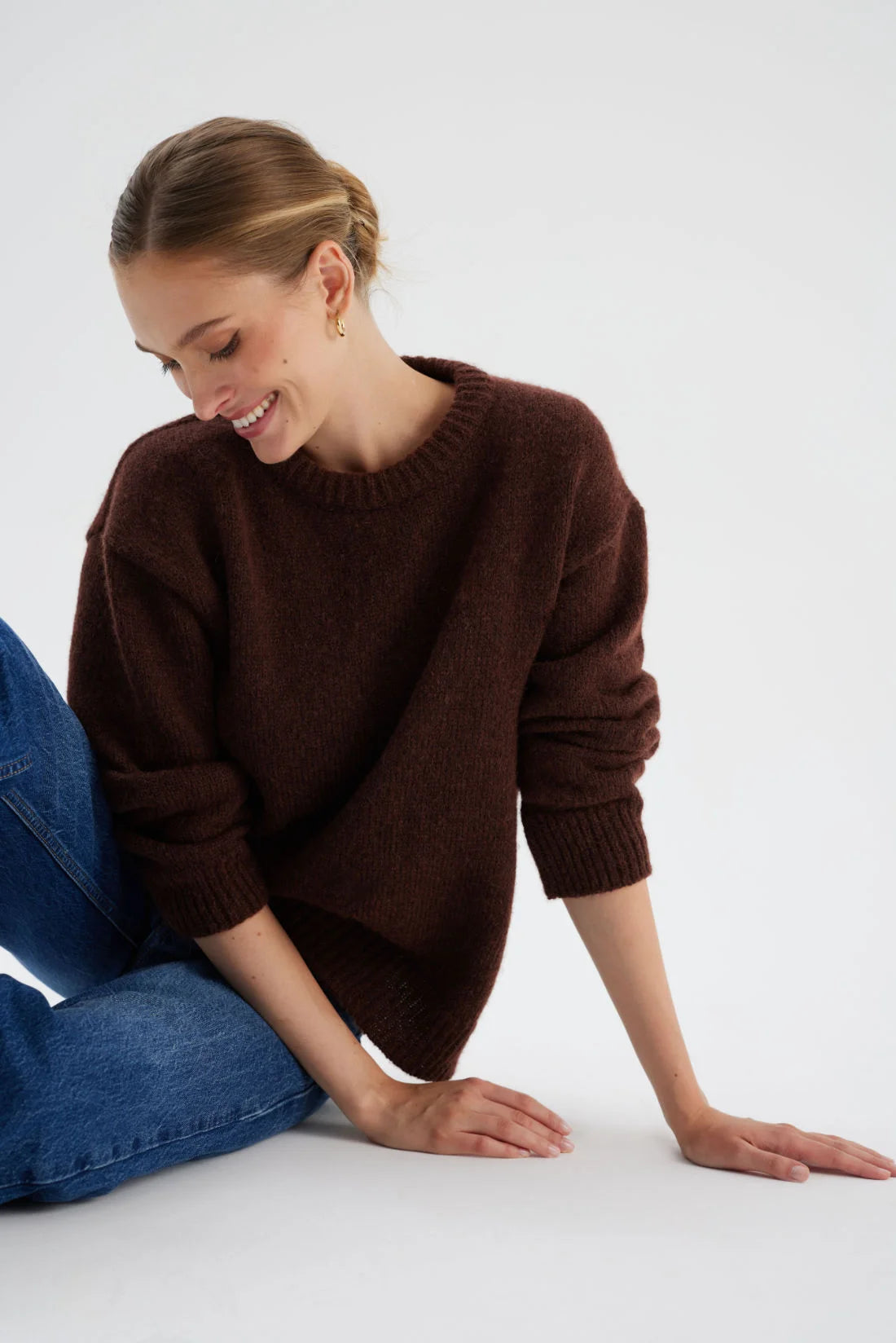 Wełniany sweter Ted brownie