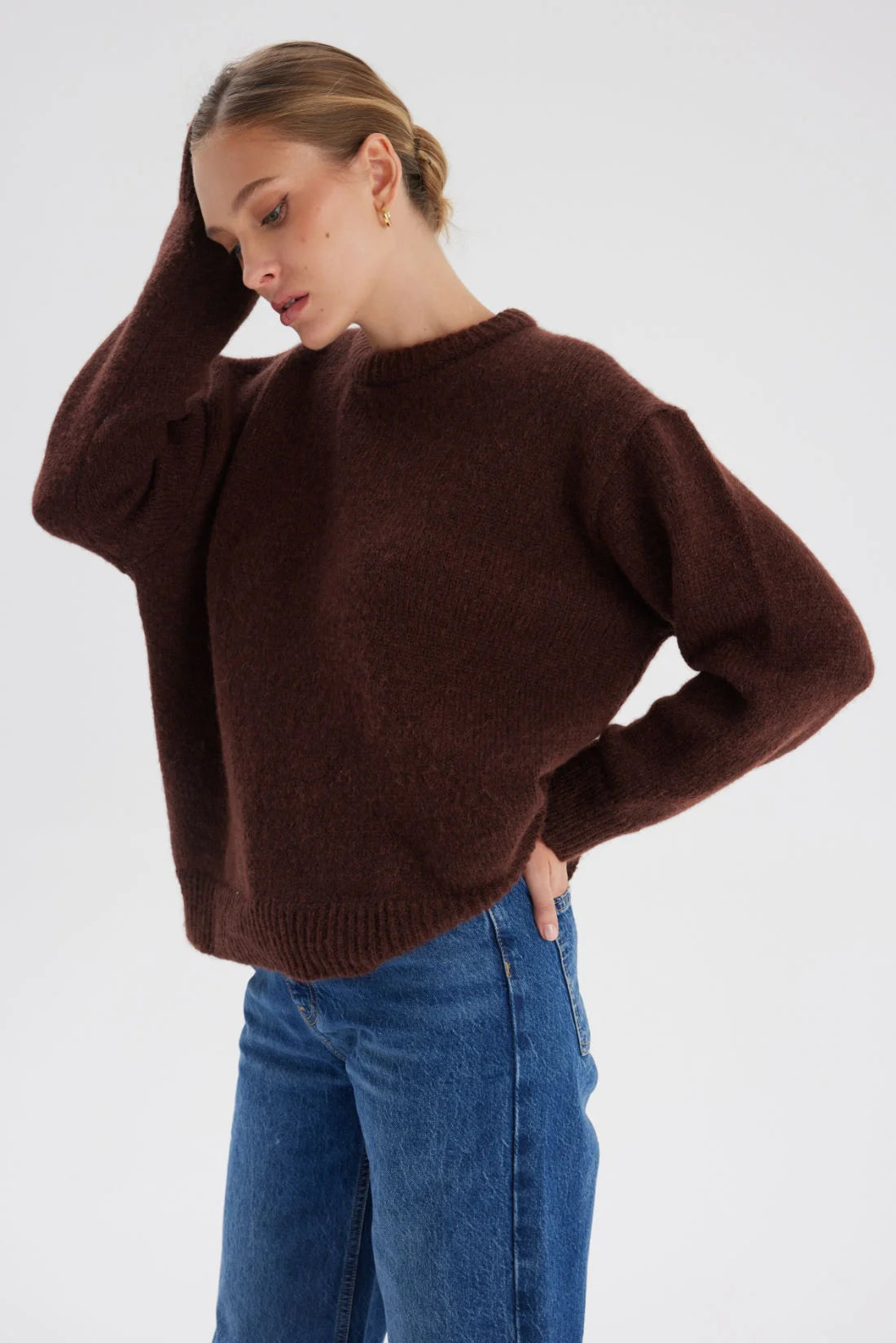 Wełniany sweter Ted brownie