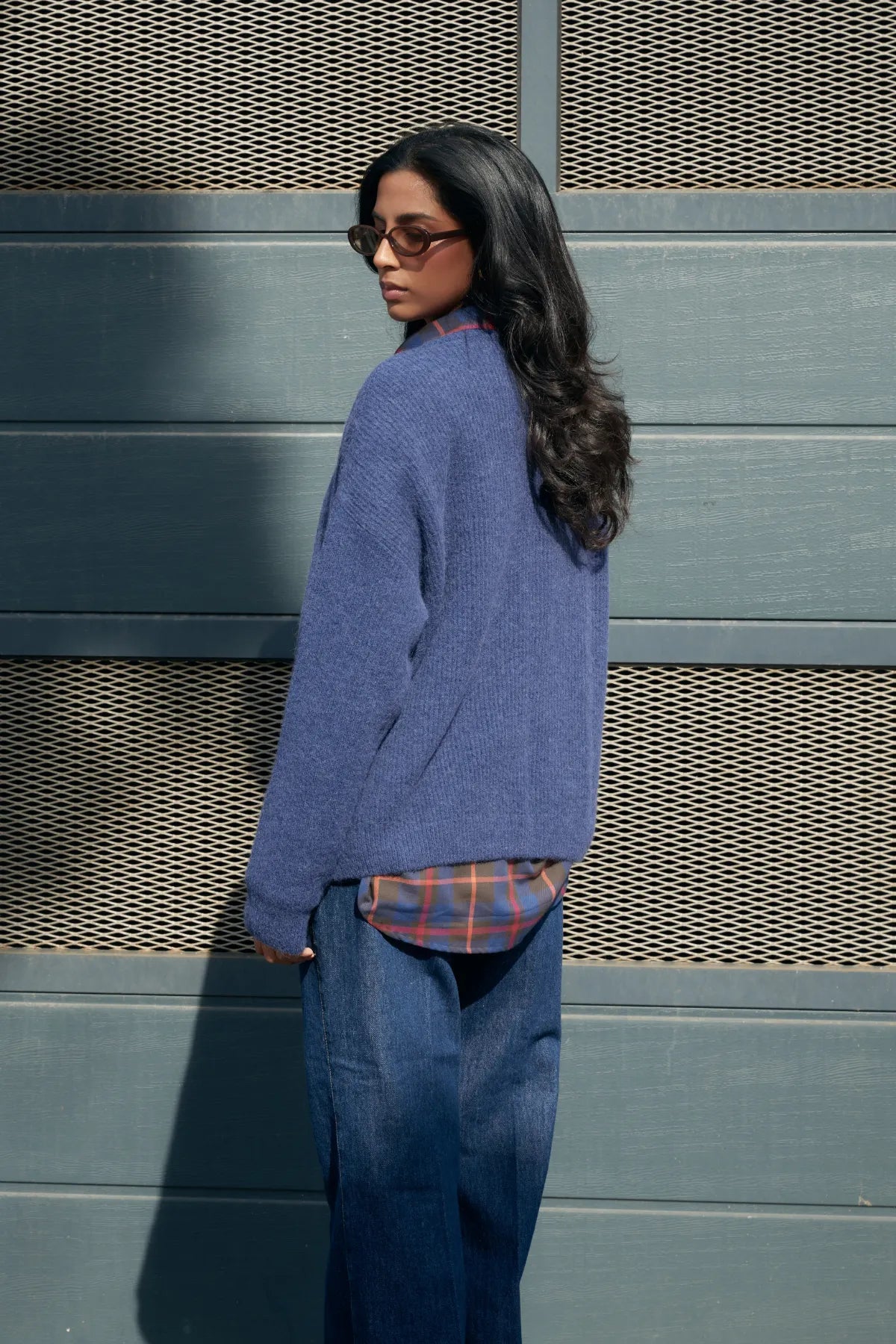 Sweter wełniany Arno dark blue
