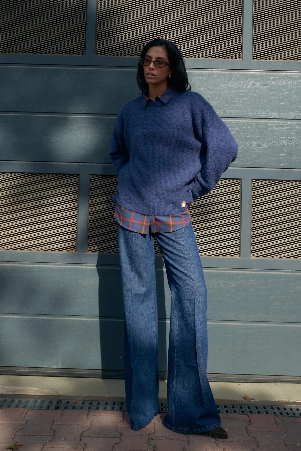 Sweter wełniany Arno dark blue