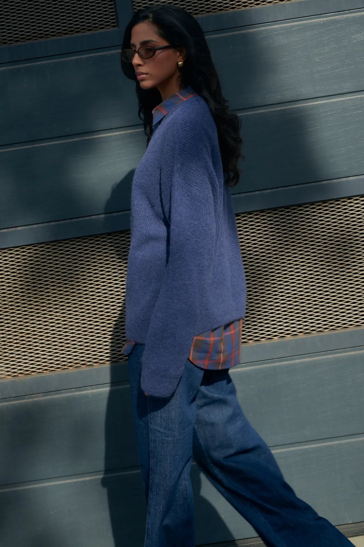 Sweter wełniany Arno dark blue